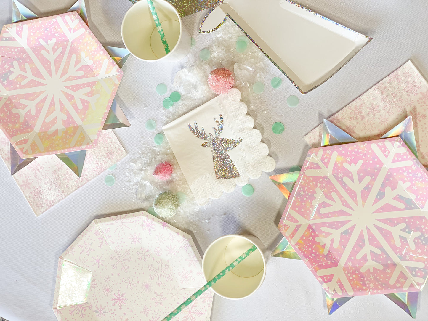 Silver Sparkle Reindeer Small Napkins