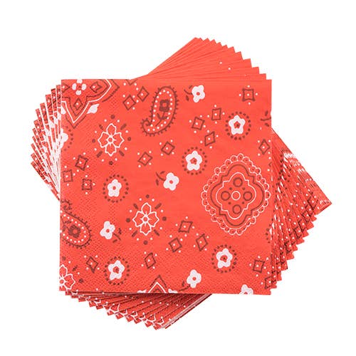 Red Paisley Dessert Napkin