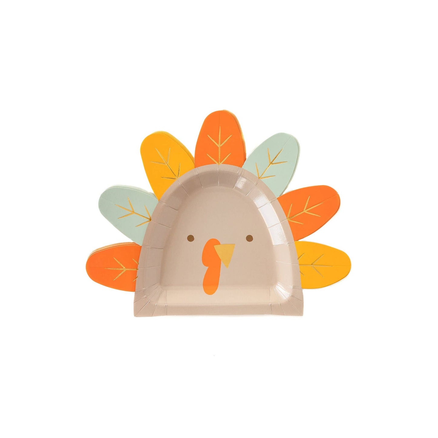 THP844 - Harvest Turkey Shaped 9" Plate 8ct- Thanksgiving