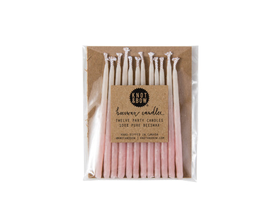 Pink Ombre Beeswax Birthday Candles