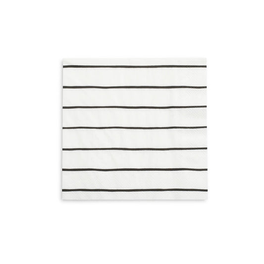Frenchie Striped Large Napkins Ink