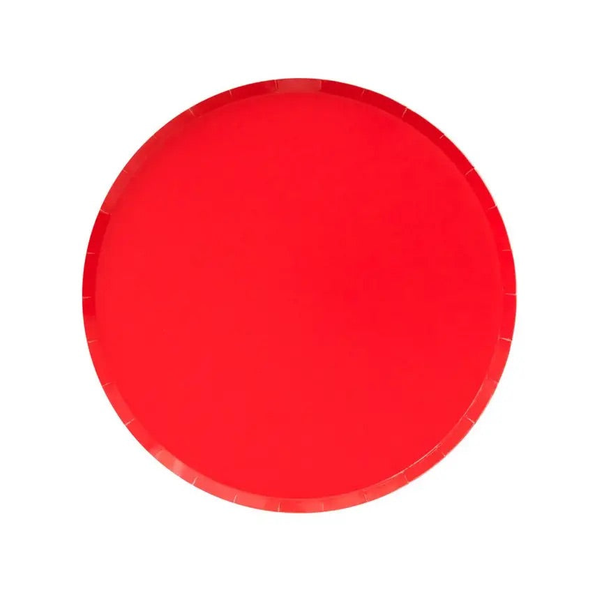 Red Small Round Plates
